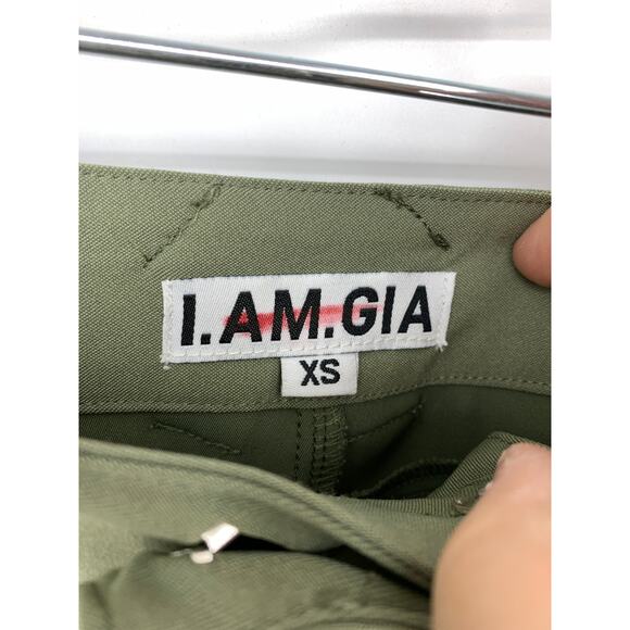 I.AM.GIA Xavier Pants Women's Size XS Flared Leg Green Zipper Details - Picture 3 of 6